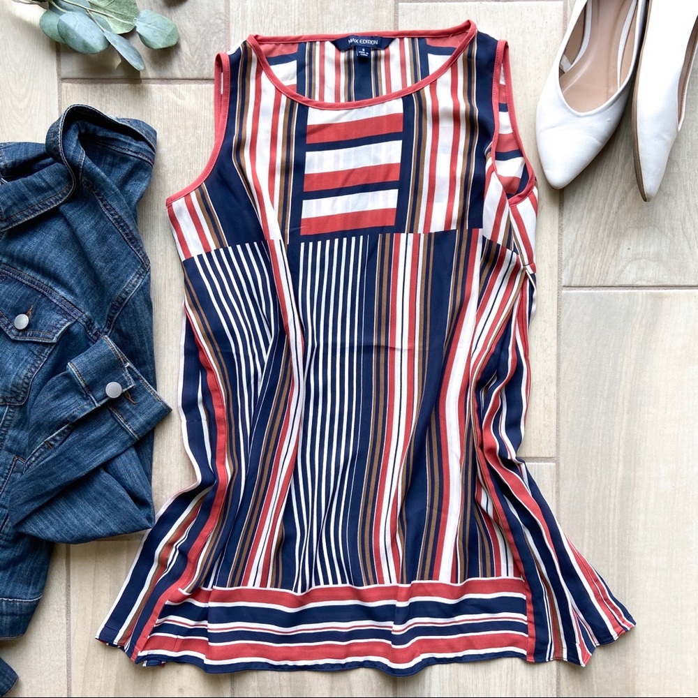 Max Edition Sleeveless Striped Tunic